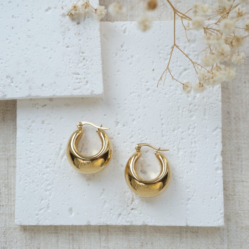 Little Grey Moon Gold Ariya Hoop Earrings