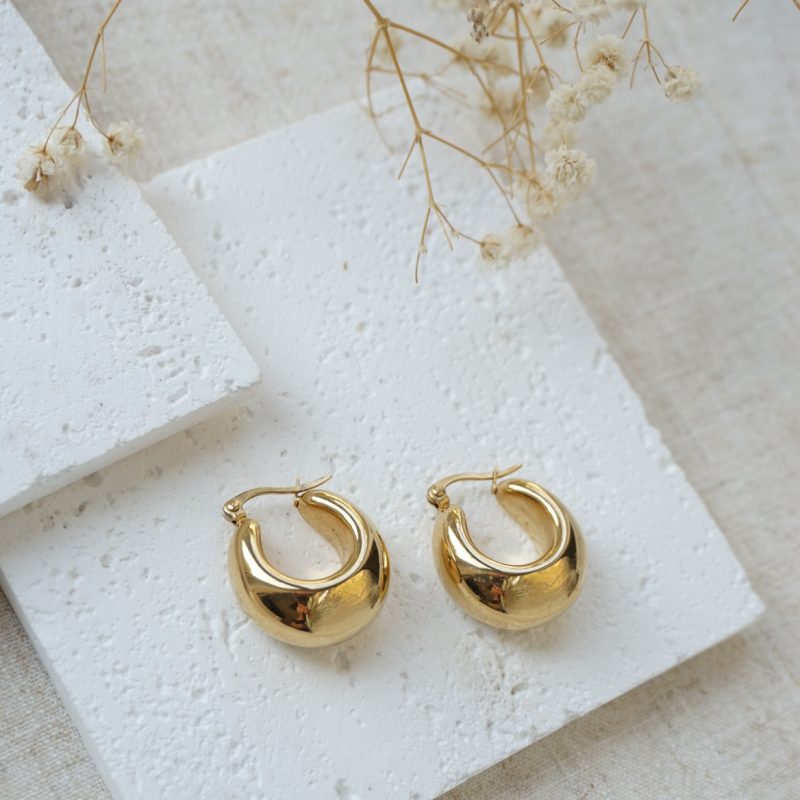 Little Grey Moon Gold Ariya Hoop Earrings