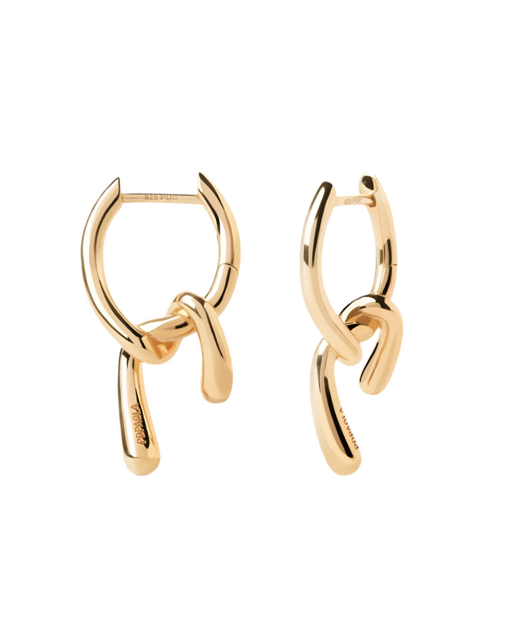 PDPAOLA 18ct Gold Mini Twist Hoop Earrings