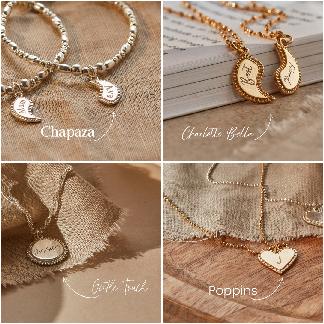 ChloBo Gold Personalised Delicate Box Chain Heart Necklace