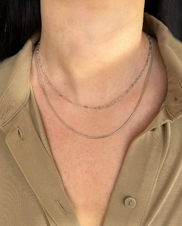 ol&co Silver Double Stacking Necklace