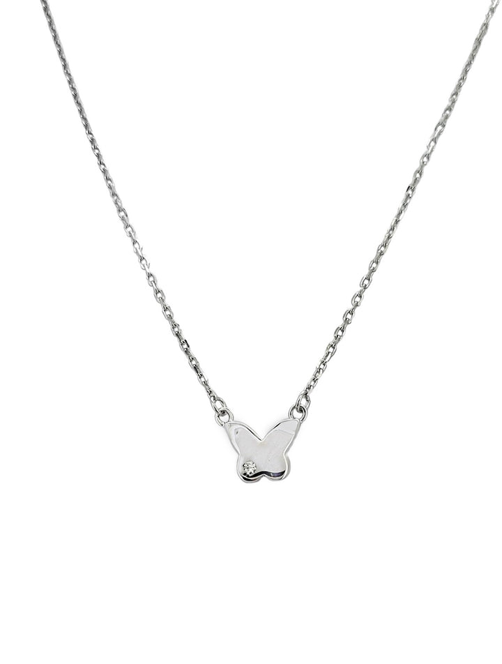 ol&co Silver Butterfly Pendant Necklace