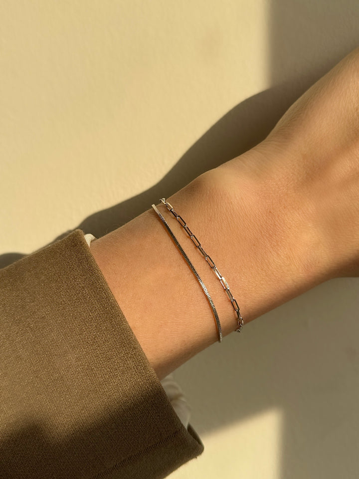 ol&co Silver Double Stacking Bracelet