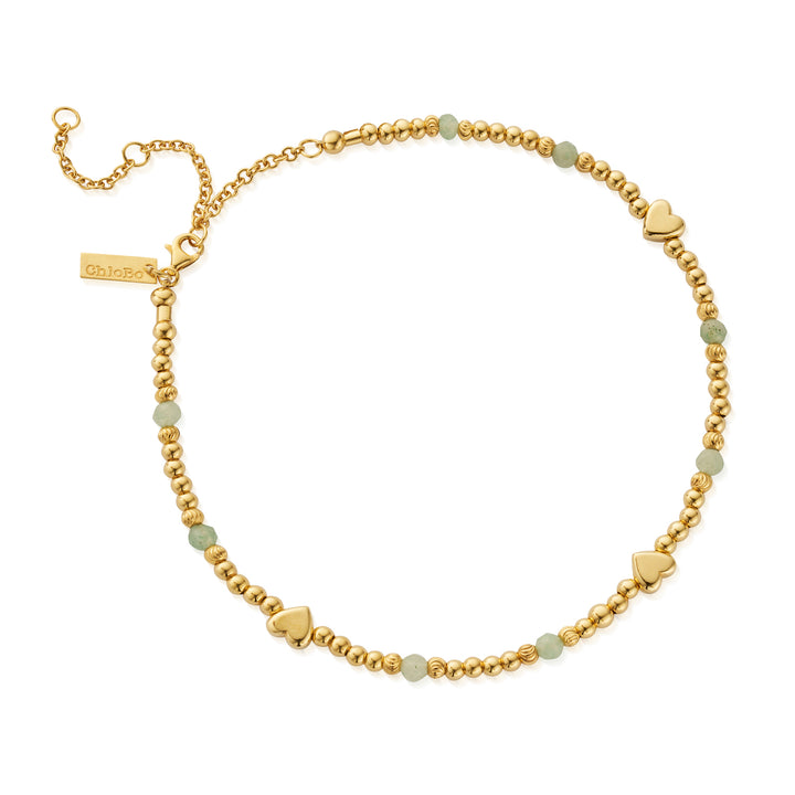 ChloBo Gold New Love Aventurine Anklet