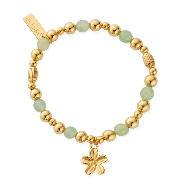 ChloBo Gold Forget Me Not Aventurine Bracelet