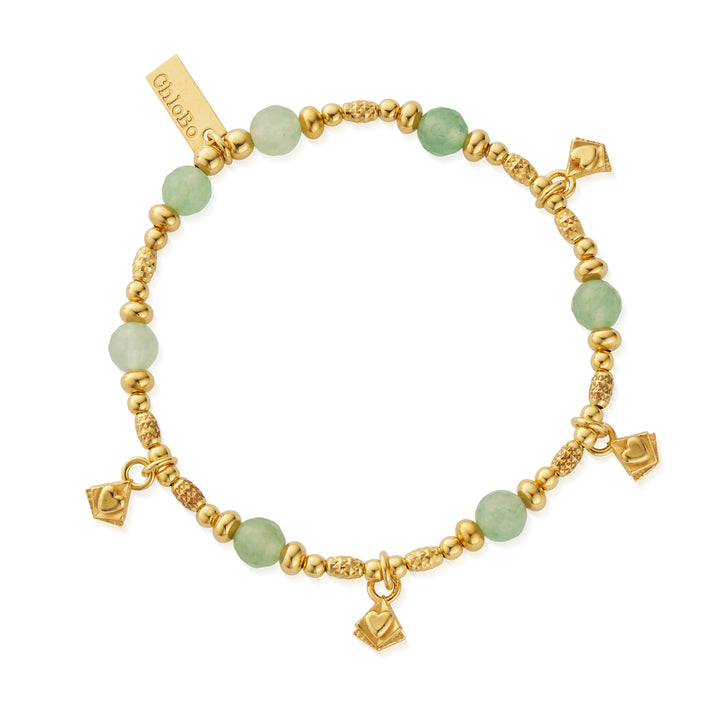 ChloBo Gold Manifest Love Aventurine Bracelet