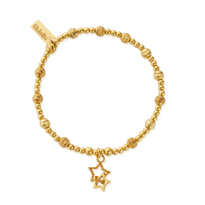 ChloBo Gold Sparkle Interlocking Star Bracelet