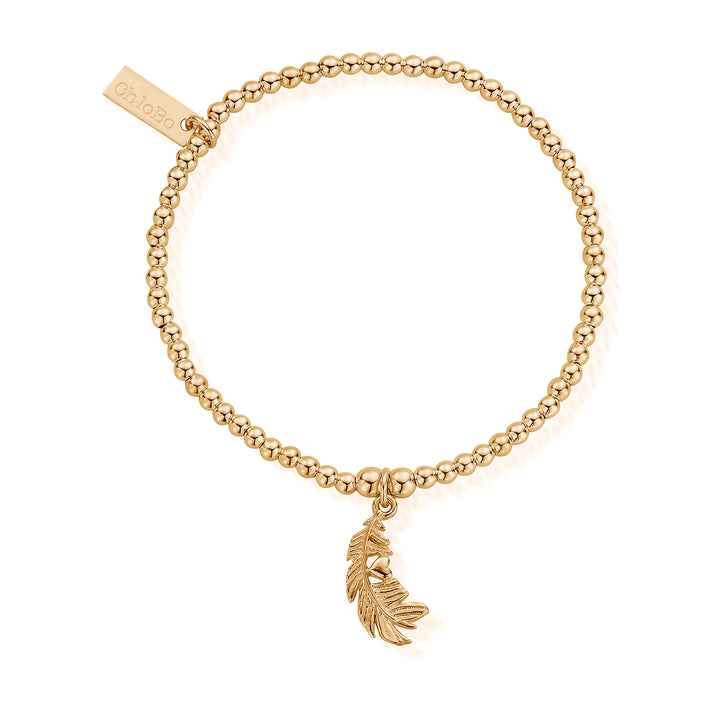 ChloBo Gold Heart Feather Charm Bracelet