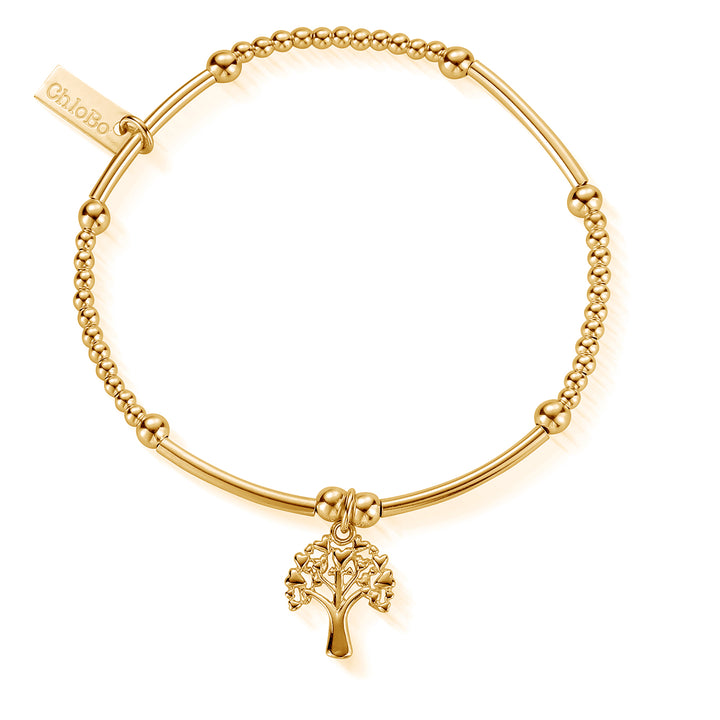 ChloBo Gold Cute Mini Heart Tree of Life Bracelet