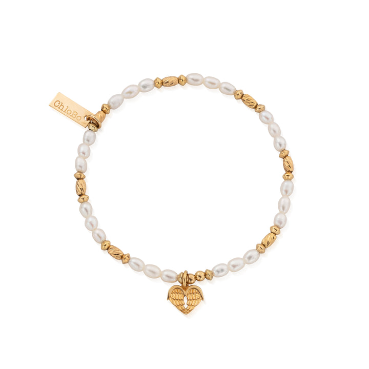 ChloBo Gold and Pearl Heart Of Love Bracelet