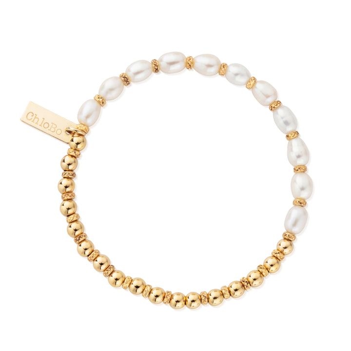 ChloBo Gold and Pearl Story Of Love Bracelet