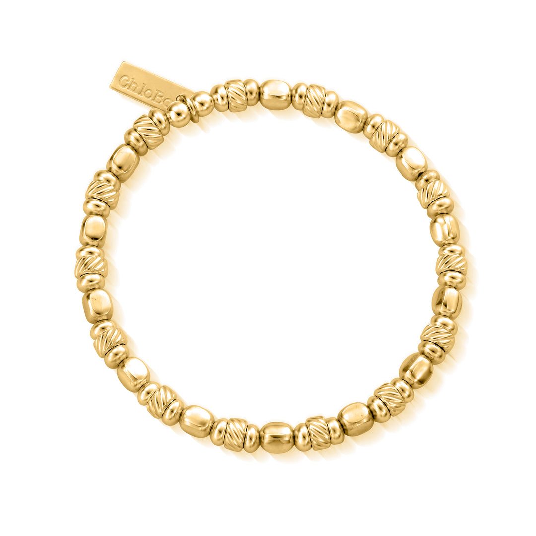 ChloBo Gold Twisted Filler Cube Bracelet