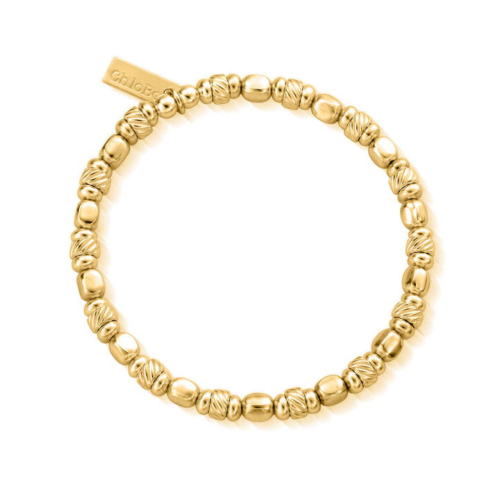 ChloBo Gold Twisted Filler Cube Bracelet