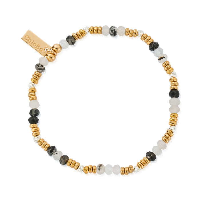 ChloBo Gold & Silver Stone of Empowerment Black Quartz Bracelet