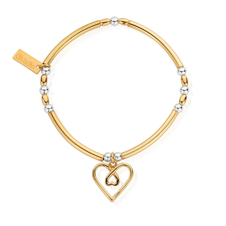 ChloBo Gold and Silver Divine Love Heart Bracelet