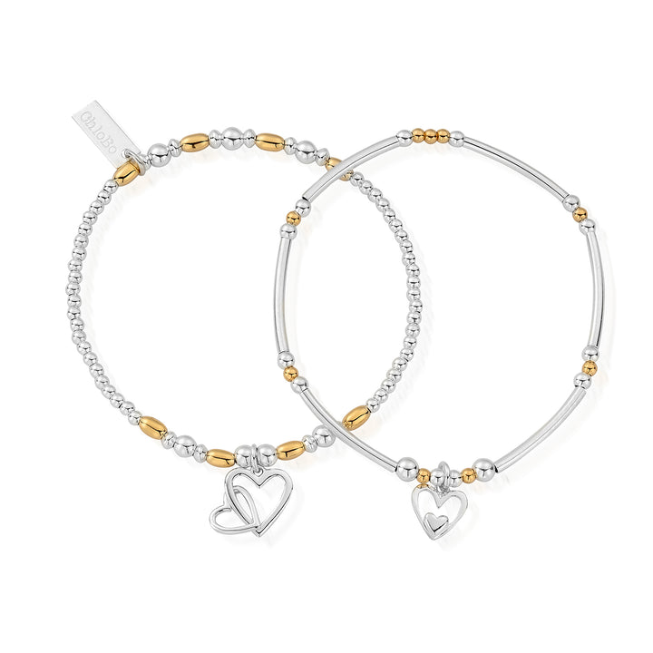 ChloBo Gold and Silver Double Devotion Set of 2 Bracelets