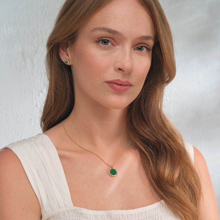 Clogau Reflections Of Padarn Gold and Malachite Pendant Necklace