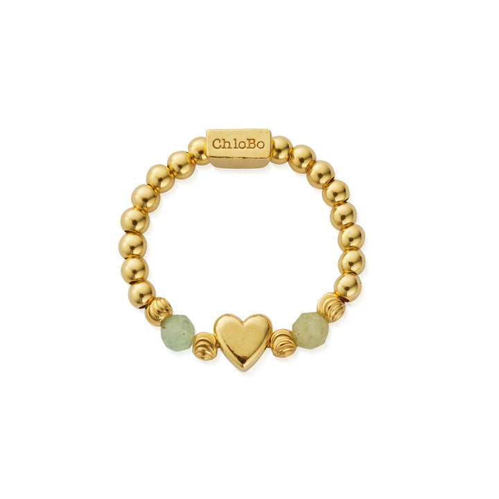 ChloBo Gold New Love Aventurine Ring