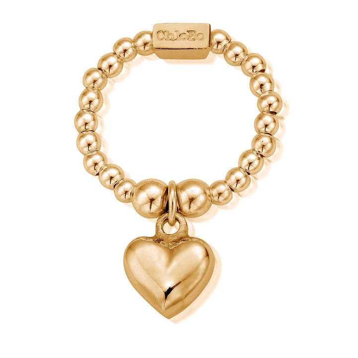 ChloBo Gold Mini Puffed Heart Ring