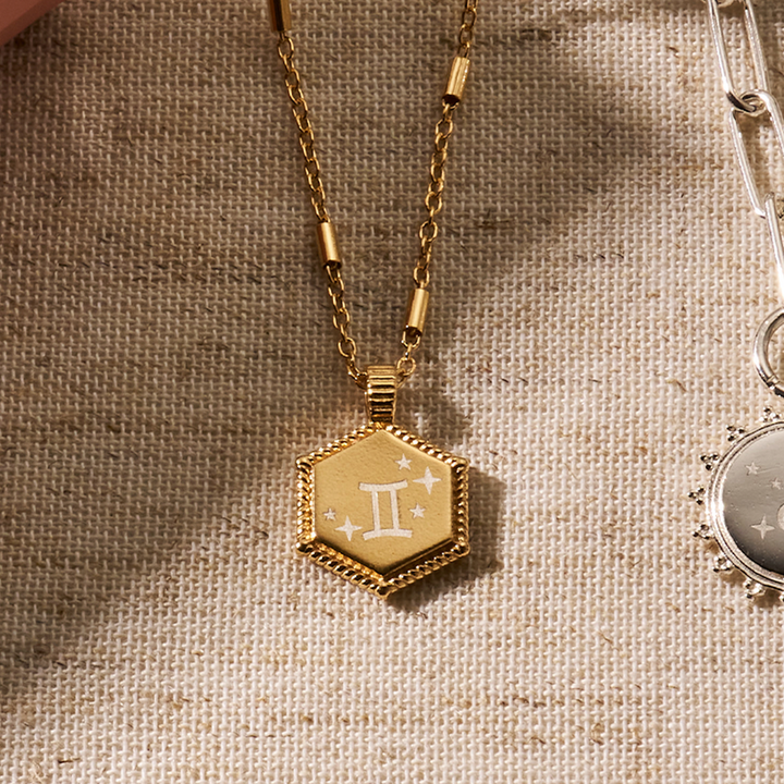 ChloBo Gold Zodiac Hexagon Coin Necklace