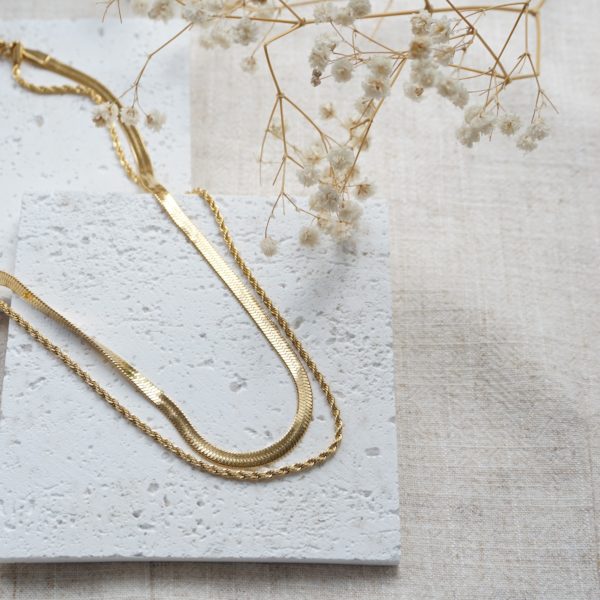 Little Grey Moon Gold Amara Layered Necklace