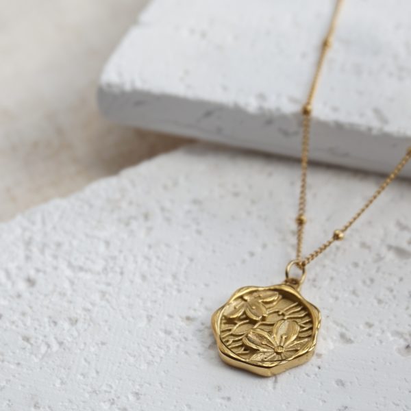 Little Grey Moon Gold Buttercup Necklace