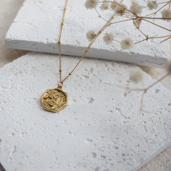 Little Grey Moon Gold Buttercup Necklace