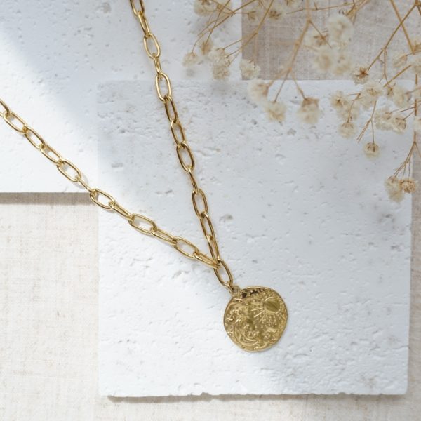 Little Grey Moon Gold Celestial Necklace