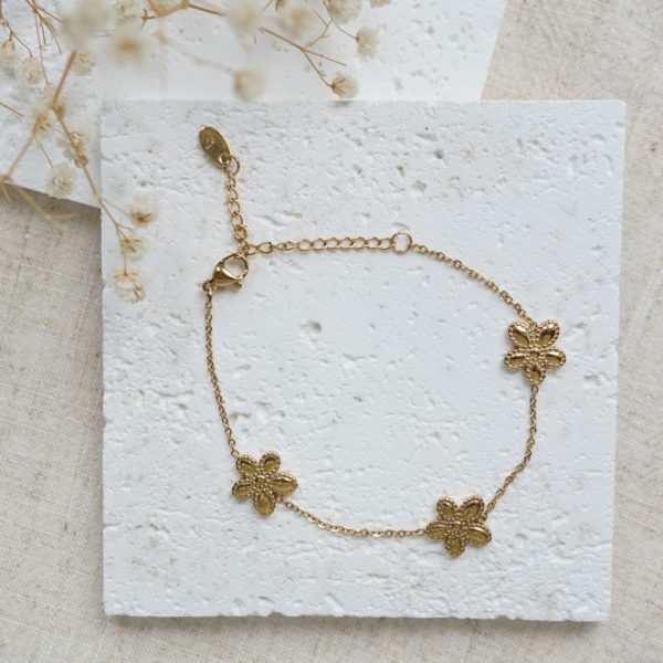 Little Grey Moon Gold Daisy Chain Bracelet