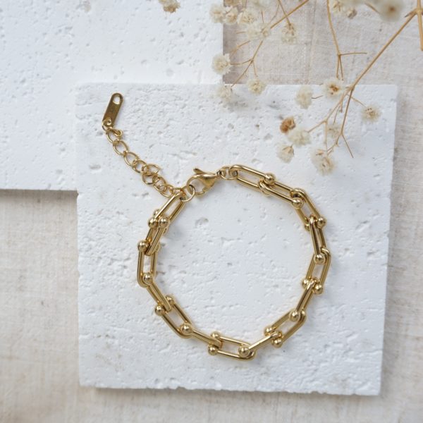 Little Grey Moon Gold Link Chain Bracelet