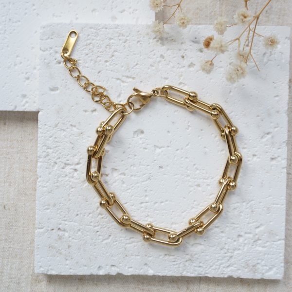 Little Grey Moon Gold Link Chain Bracelet