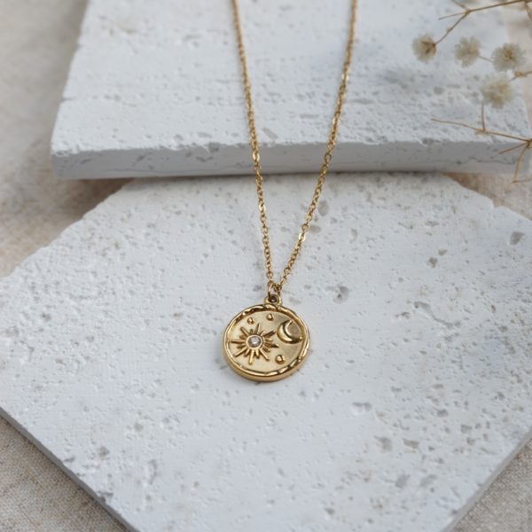 Little Grey Moon Gold Luna Necklace