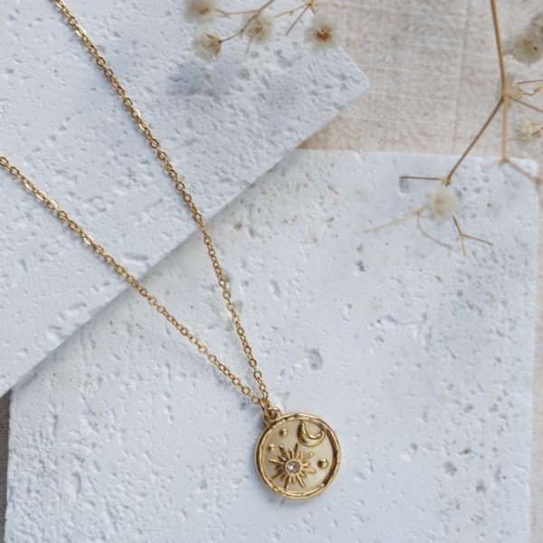 Little Grey Moon Gold Luna Necklace