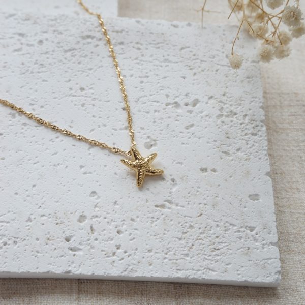 Little Grey Moon Gold Mini Starfish Necklace