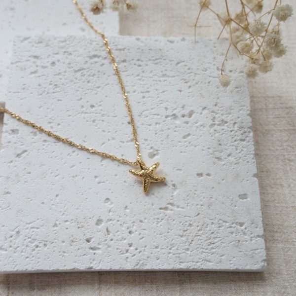 Little Grey Moon Gold Mini Starfish Necklace