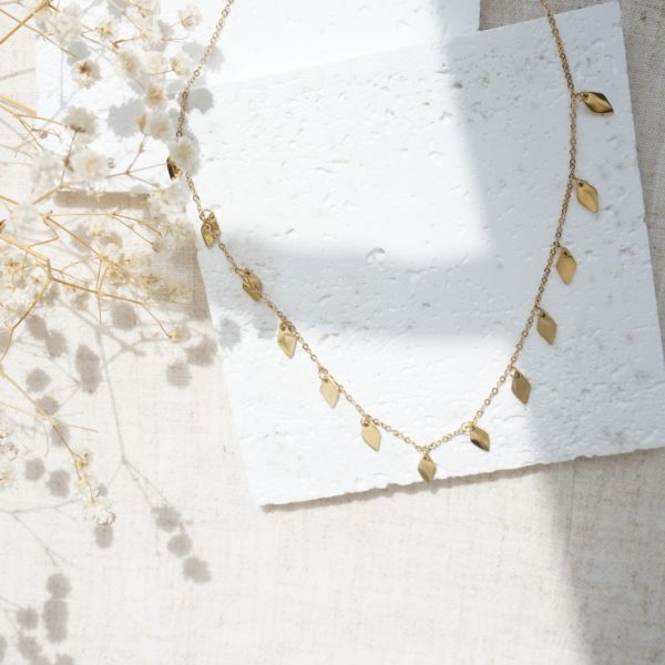 Little Grey Moon Gold Oblique Stack Necklace