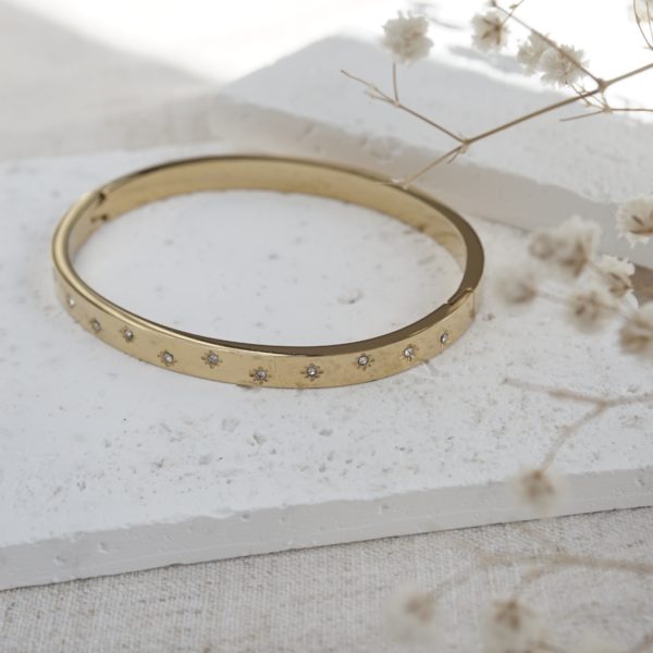 Little Grey Moon Gold Stardust Bangle