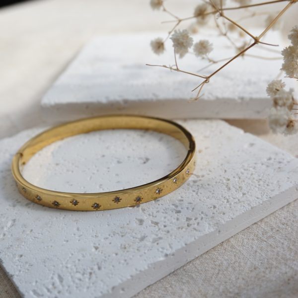 Little Grey Moon Gold Stardust Bangle