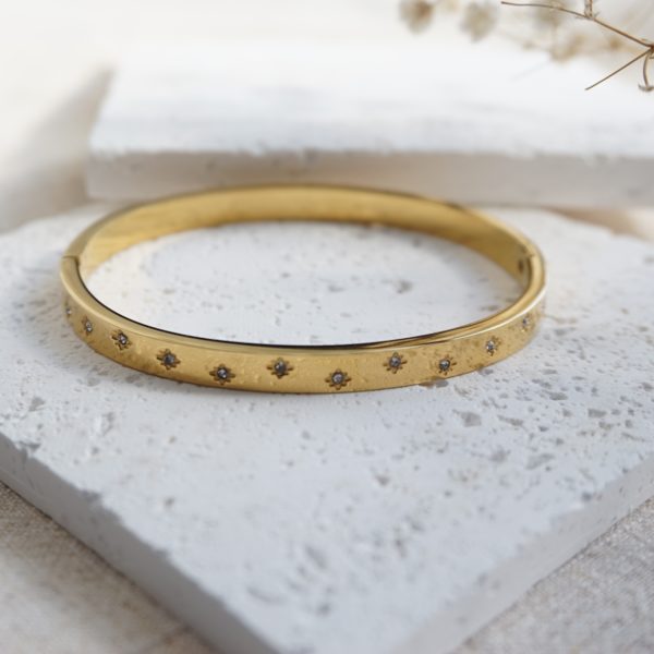 Little Grey Moon Gold Stardust Bangle