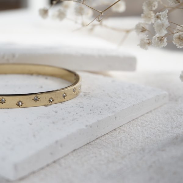 Little Grey Moon Gold Stardust Bangle