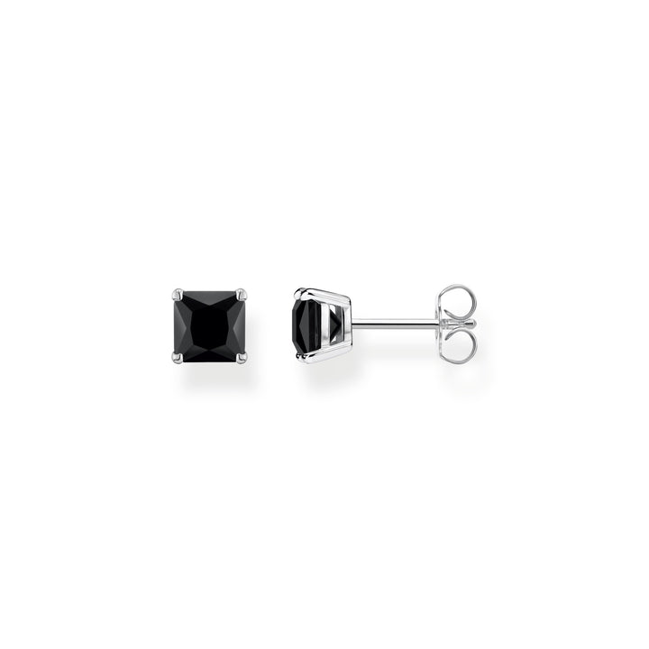 Thomas Sabo Silver Square Black CZ Stud Earrings