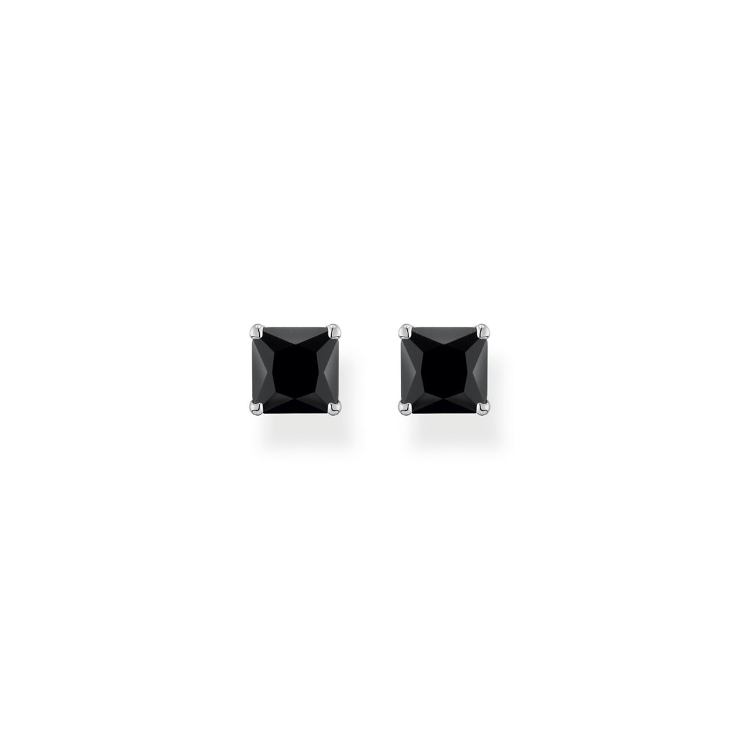 Thomas Sabo Silver Square Black CZ Stud Earrings