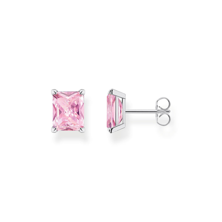 Thomas Sabo Silver and Pink CZ Stud Earrings