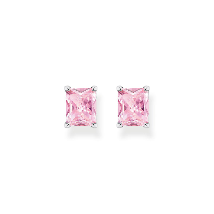 Thomas Sabo Silver and Pink CZ Stud Earrings