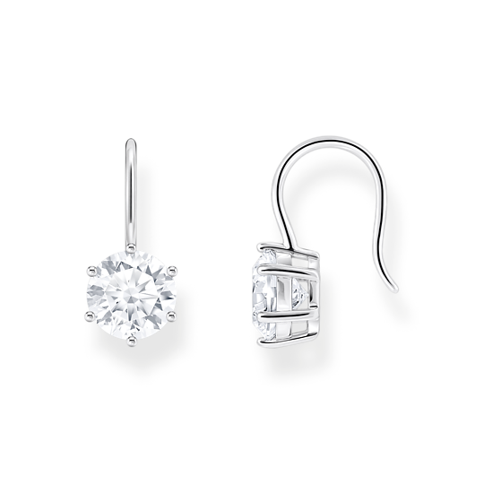 Thomas Sabo Silver Round Zirconia Drop Earrings