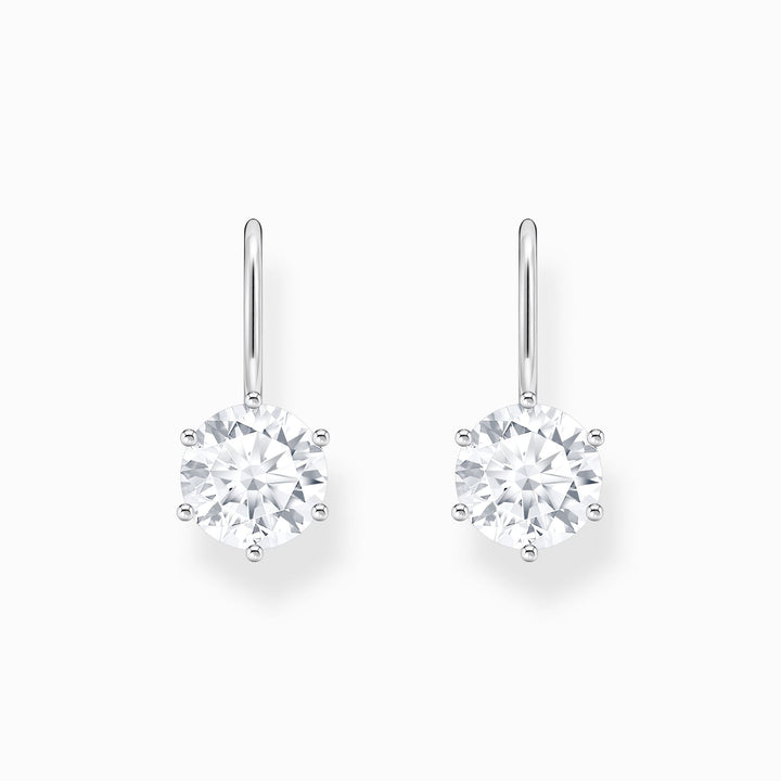 Thomas Sabo Silver Round Zirconia Drop Earrings