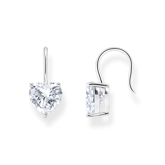 Thomas Sabo Silver Heart Zirconia Drop Earrings