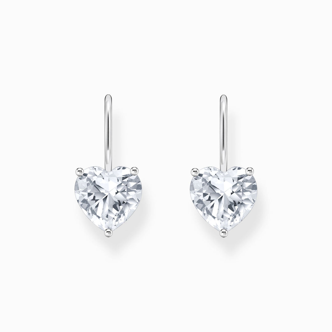 Thomas Sabo Silver Heart Zirconia Drop Earrings