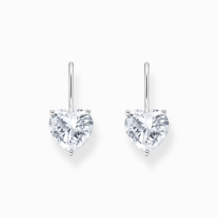 Thomas Sabo Silver Heart Zirconia Drop Earrings