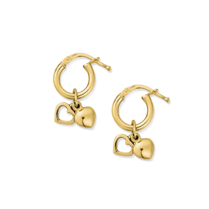 ChloBo Gold Double Heart Hoops